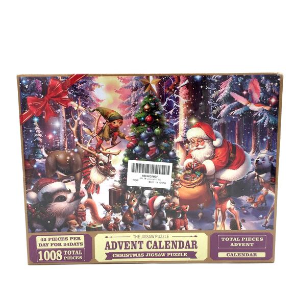 Christmas Advent Calendar Holiday 1008 Jigsaw Puzzle 24 Days Boxes Sealed - Picture 1 of 5